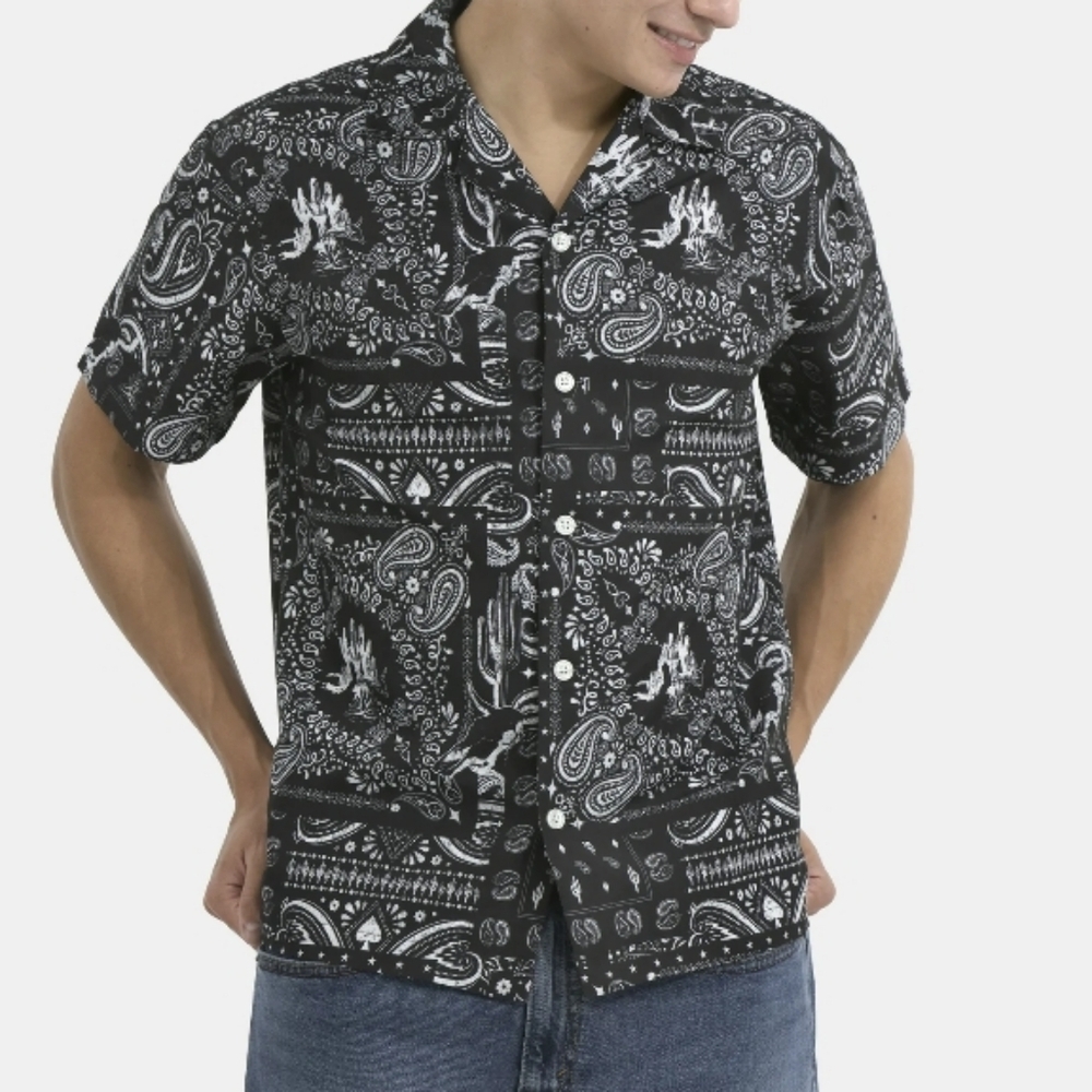 Men's Paisley Button Down Shirt - Picture 3 of 6